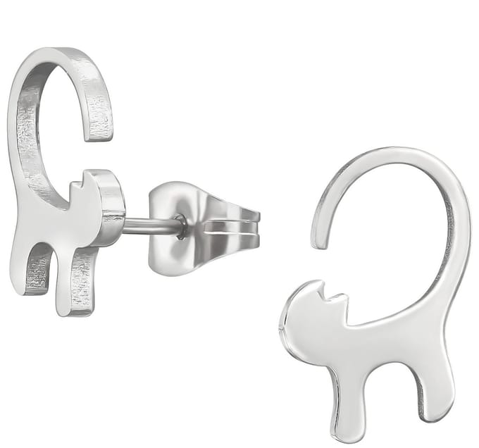 CS Joy - Kat poes oorbellen - Chirurgisch staal - 7 x 11 mm