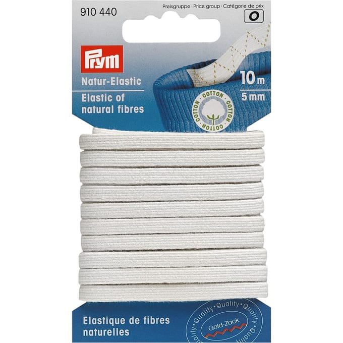 PRYM Elastiek van nat.vezels 5 mm gebroken wit 910440 - Elastiek - Prym