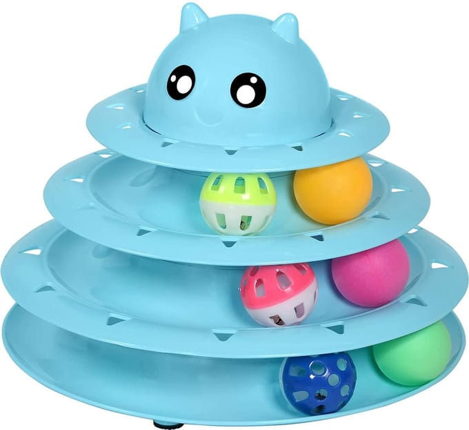 Prival Interactief Kattenspeelgoed – Speeltoren met Ballen – 4 Lagen