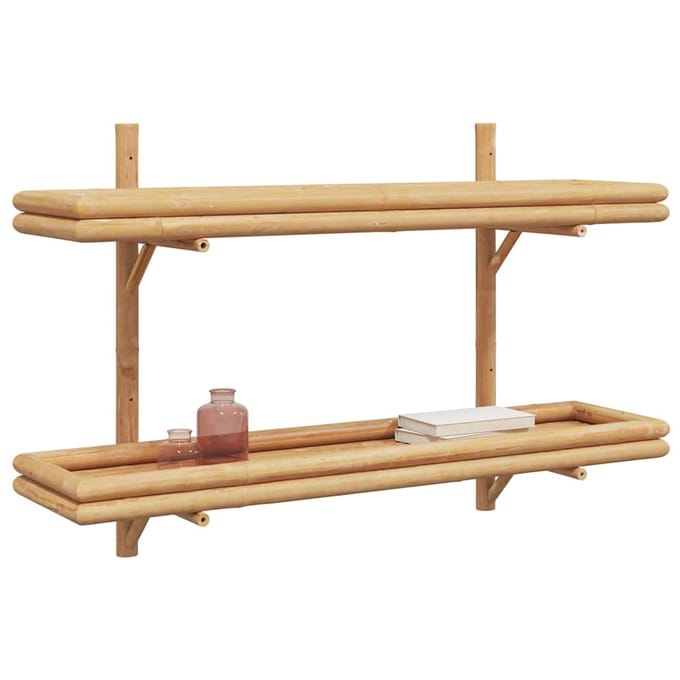 vidaXL - Wandplank - Muurmontage - Bruin - 100 - x - 26 - x - 60 - cm - Bamboe