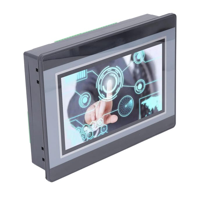 7in PLC HMI Touchscreen DC24V 5A Programmeerbare Logische Controller 2-weg K Thermokoppel Temperatuur
