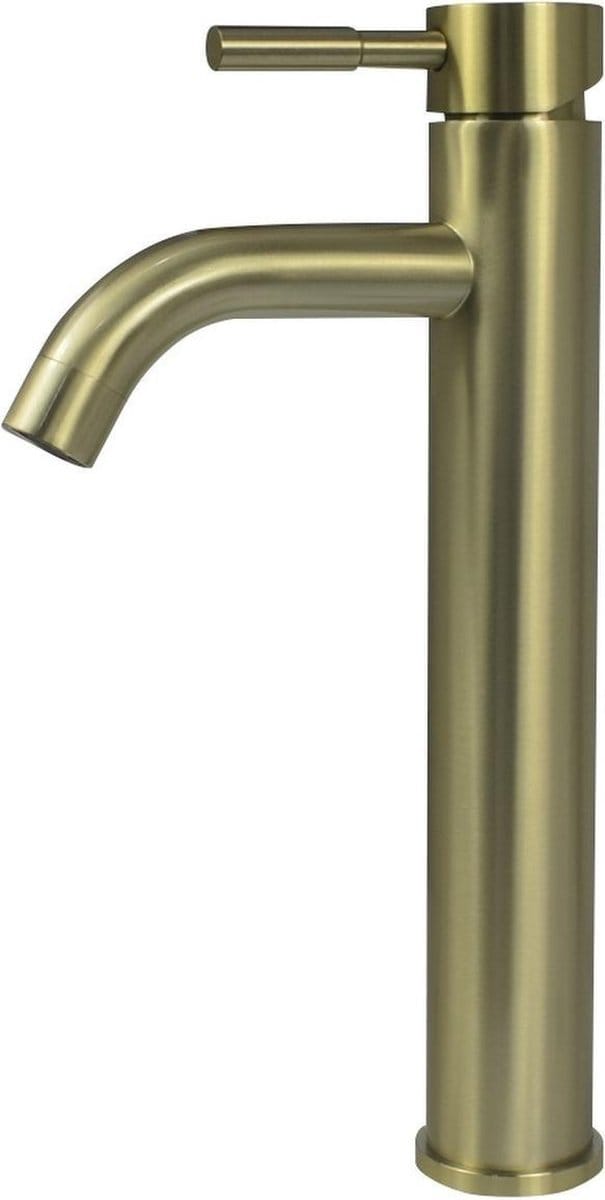 Mawialux wastafelkraan hoog - Rond - Geborsteld goud - Xella