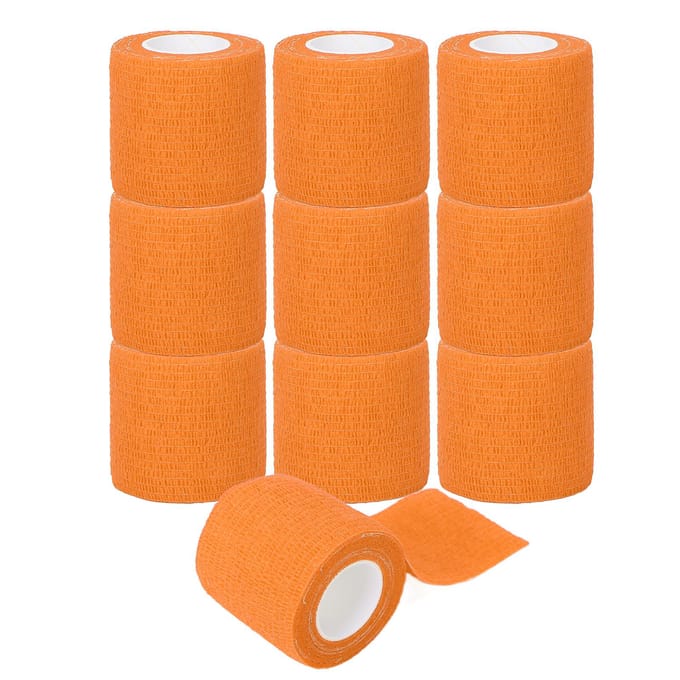 10 Stuks Multifunctioneel Wegwerp Zelfklevend Elastisch Verband Schokbestendig Antislip Tattoo Handvat oranje