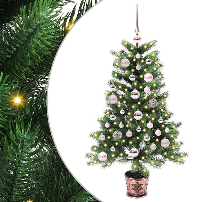 vidaXL - Kerstboom - met - 150 - LED - met - standaard - Groen - 90 - cm - PE