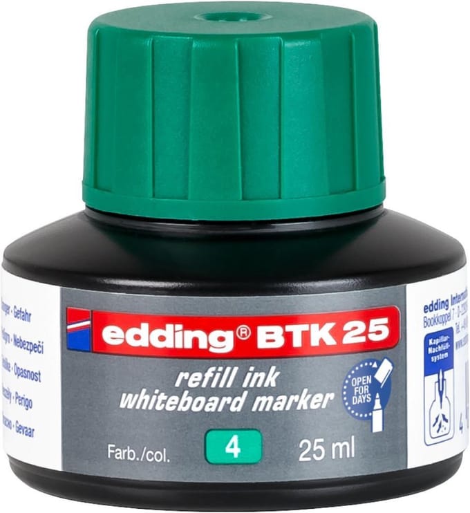 edding BTK 25 (25 ml) navulinkt voor boardmarkers edding 28/29/250/360/361/363 - groen