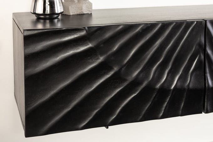 Massief tv-meubel SCORPION 160 cm hangend dressoir van zwart mangohout - 41995