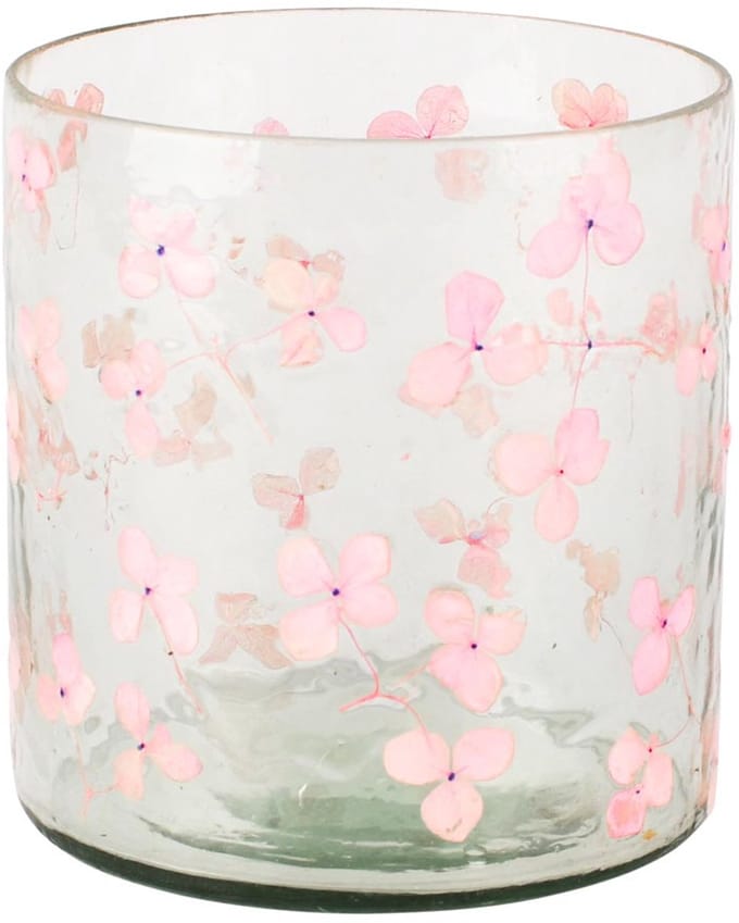Dekoratief | Theelichthouder 'Sakura', transparant, glas, 13x13x14cm | A258378