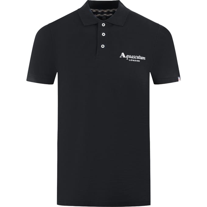 Aquascutum London Classic Black Polo Shirt