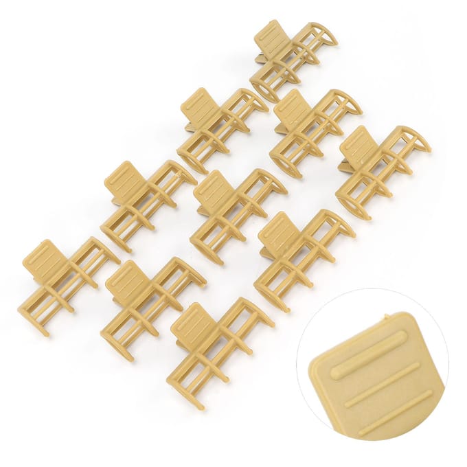 10pcs Pinces à Rouleaux Chauffants Pinces Crabe Bigoudis Accessoire Cheveux pour Salon beige