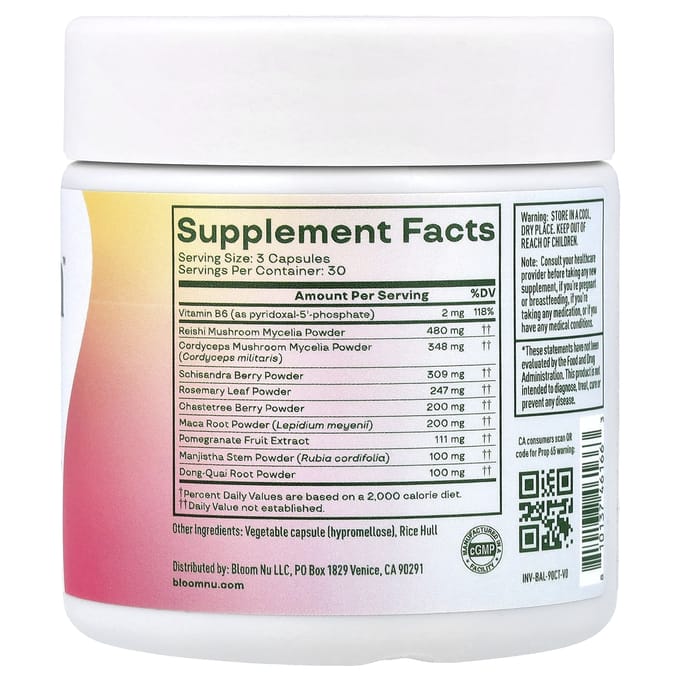 Bloom, Hormonale Gezondheid, Balans, 90 Capsules