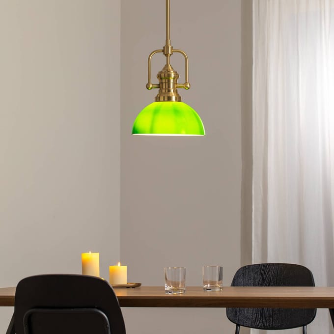 Jupiter Hanglamp Platino, goud/groen, glas, 1-lamp, E27