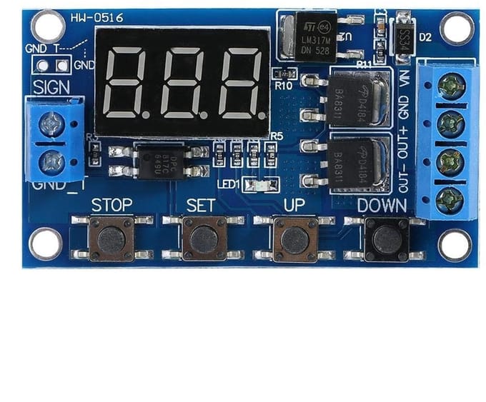 Allecto - Timer Relay Module - LED Display - Dual MOS - 15A - DC 5V tot 36V - Tijdschakelaar - Geschikt voor diverse toepassingen - Compact formaat