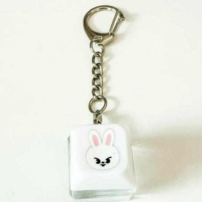 Straykids Verlichte keycap hanger sleutelhanger LeeKnow beige