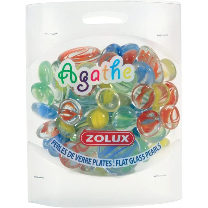 Vlakke glazen kraal agathe gemengd Zolux