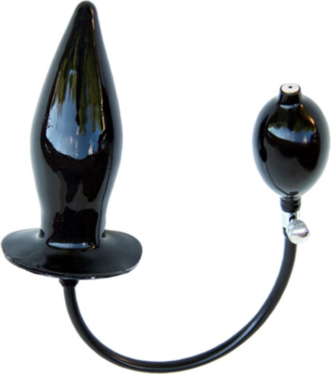 Opblaasbare buttplug harde kern - zwart xl