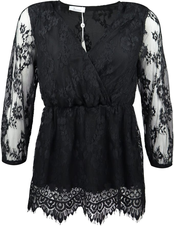 Princess goes Hollywood - zwarte kanten blouse - maat 36
