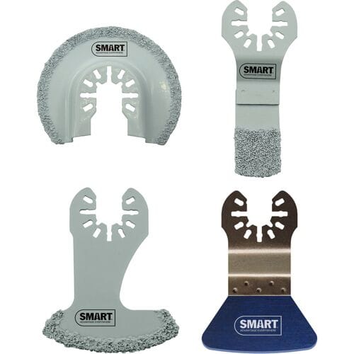 SMART Blades Wolfraam Multitool Zaagbladen Set - Voegen/Tegels/Beton/Gips - 4-Delig