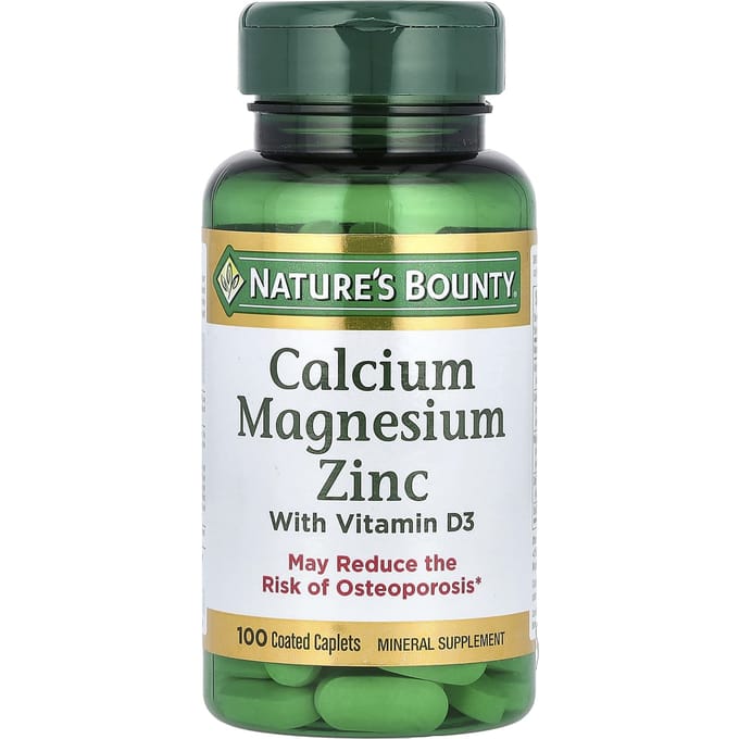 Nature'S Bounty, Calcium Magnesium Zink, Vitamine D3, Gecoate Tabletten, 100 Tabletten