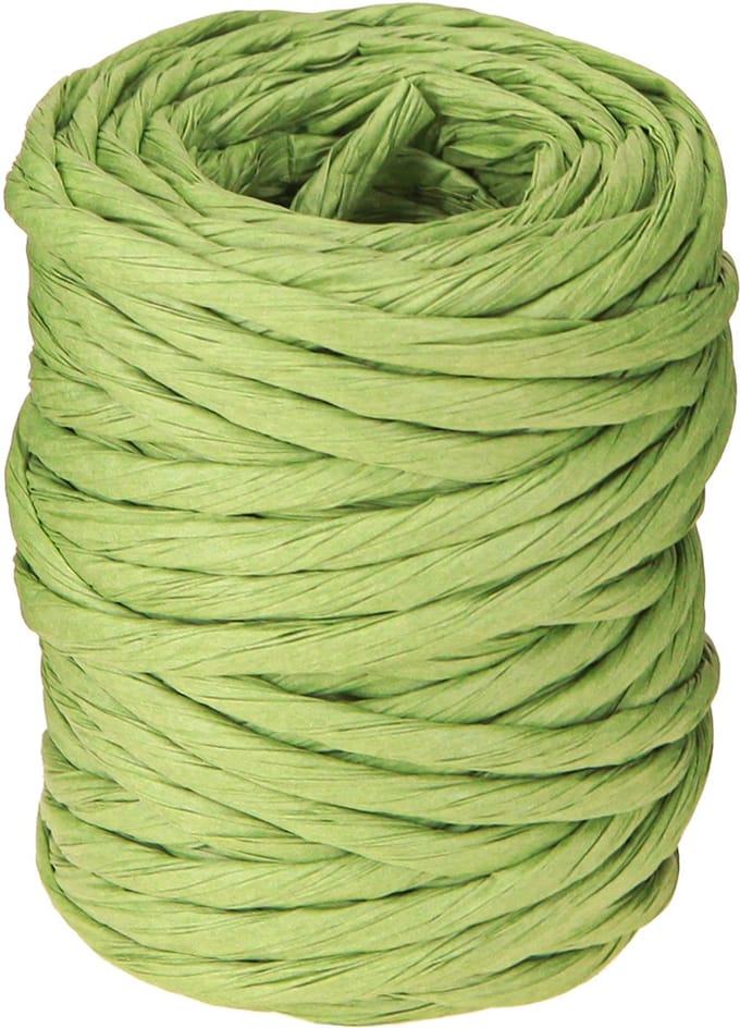 Papierkoord groen decoratief koord zonder draad breedte 6mm 23m