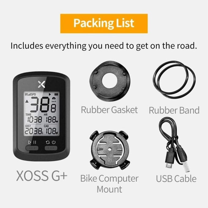 Xoss G+ GPS Fiets Fiets Fietsen Computer Stopwatch LCD Scherm Waterdicht IPX7 gray