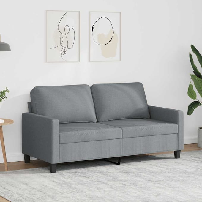 vidaXL - Tweezitsbank - 140 - cm - stof - lichtgrijs
