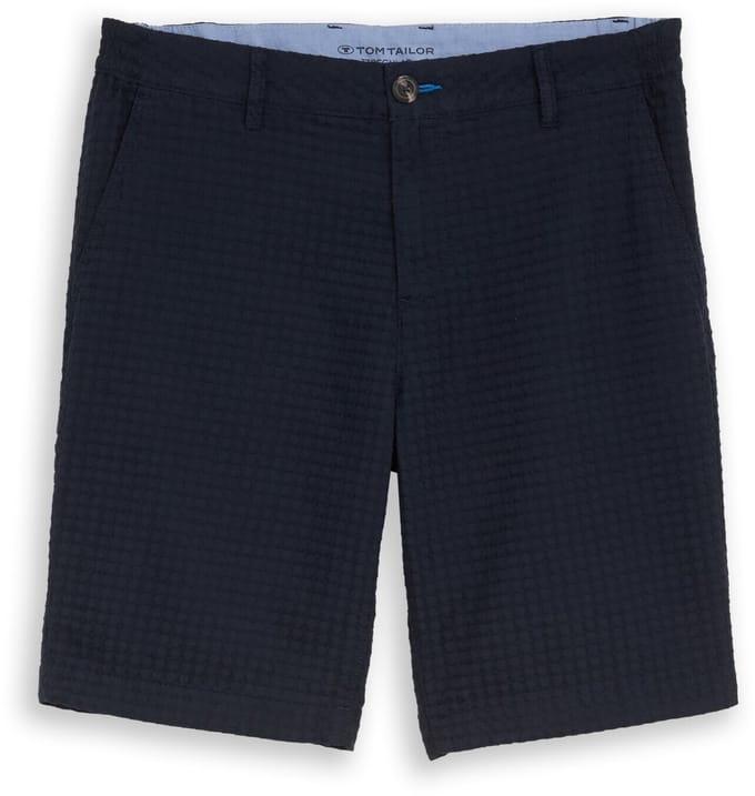 Tom Tailor - Jacquard chino-short van katoen - Maat M - sky captain blue