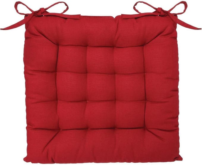 Atmosphera - Stoelkussen - Zitkussen - 38x38 cm - 2 lintjes - Loria Rood