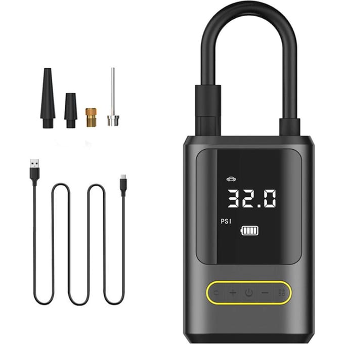 Draagbare Draadloze Luchtcompressor USB Oplaadbare Auto Bandenpomp Powerbank Luchtpomp 150PSI met zwart