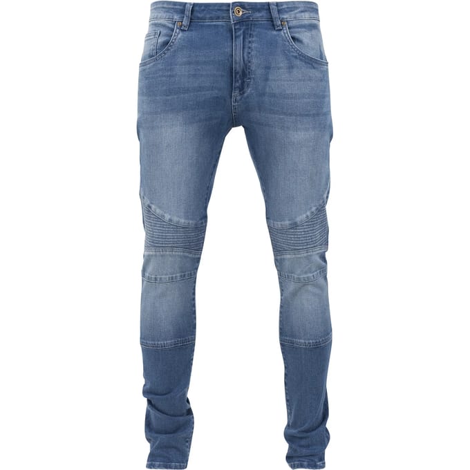 Urban Classics - Biker Skinny fit broek - Taille, 30 inch - Blauw
