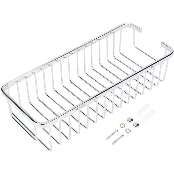 Roestvrijstalen Wandgemonteerde Shampoo Conditioner Houder Opbergmand Plank Organizer Badkamer white