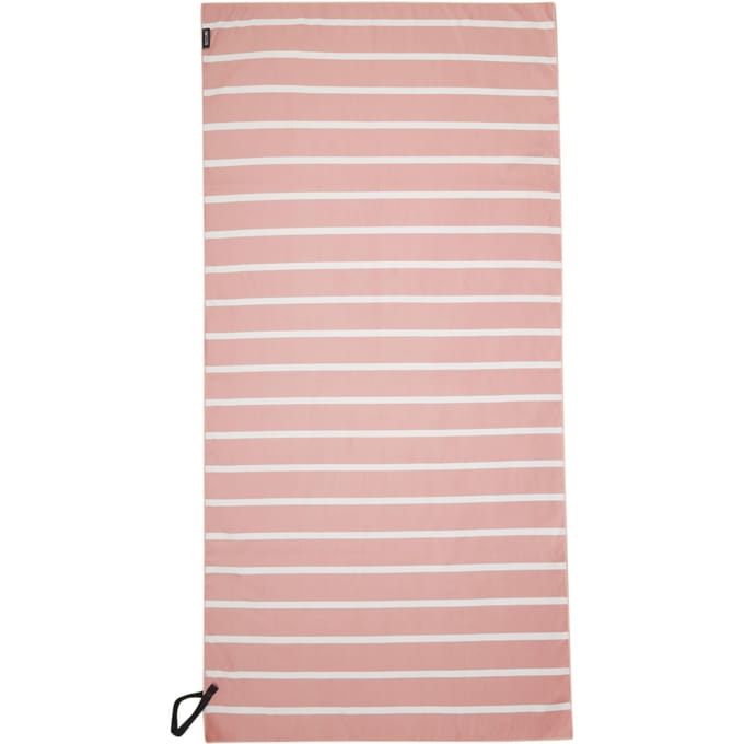 Regatta Gestreepte microvezel strandhanddoek (Seashell Roze/Wit)