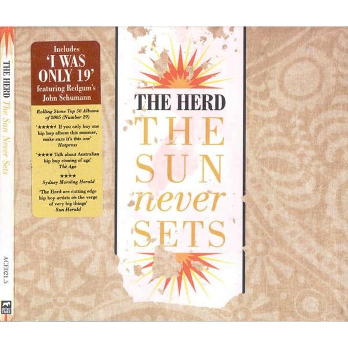 CD HERD - The Sun Never Sets ACE0215 Elefant Traks 2006 Australië Dance & Electronica Gebruikt white