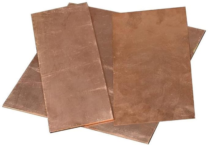 Beryllium Brons Plaat - Metaalplaat Koper - Doe-het-zelf Materiaal - C17200 Legering - 100 x 200 mm - Brons