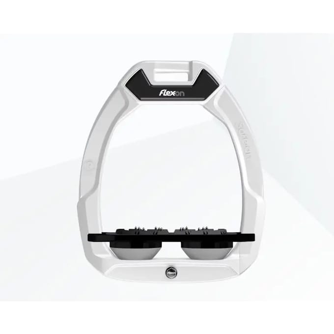 Veiligheidsspanners Paardrijden Plat Ultra Grip Wit/Zwart/Grijs Flex-On Safe-On