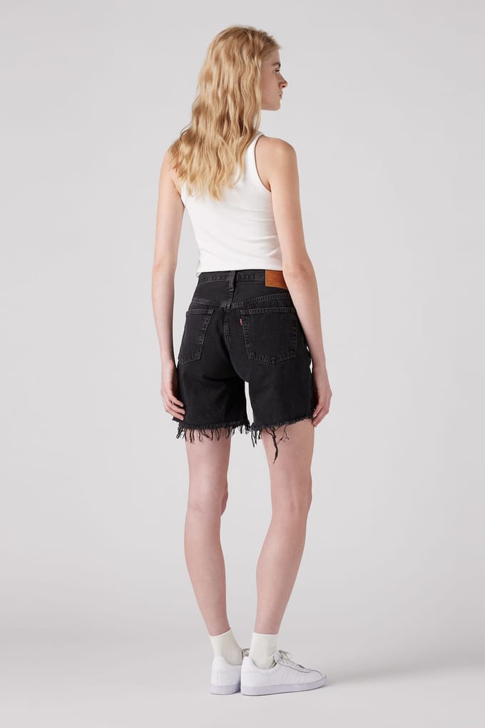 Levi's 501® Mid Thigh Shorts Black Maat: W23 | Korte Broeken Outlet | Dames | Zwart