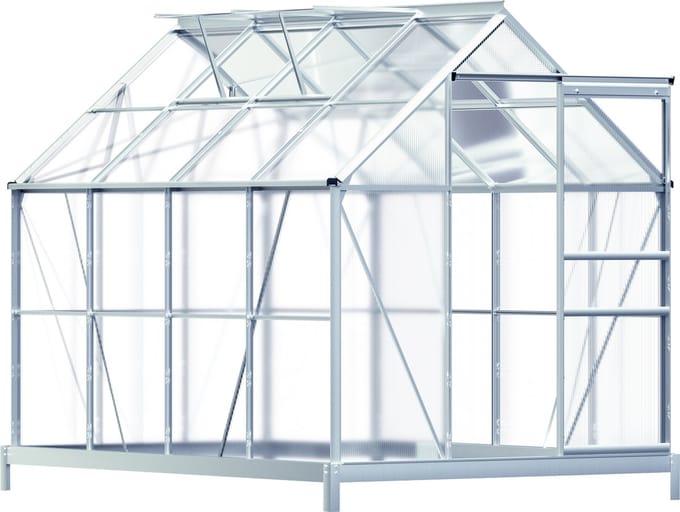 Gardebruk Aluminium Tuinkas / 4,75 m² Fundament & Regengoot - 250x190cm
