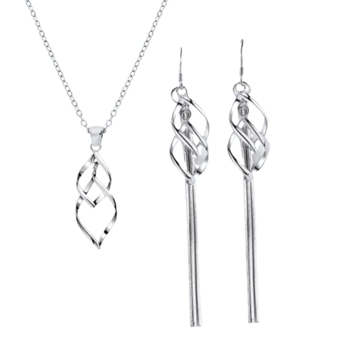 2-Delig- Madelon- Ketting- Lange oorbellen- Charme Bijoux