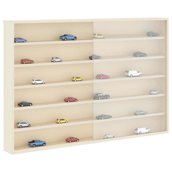 vidaXL - Wanddisplaykast - met - plank - Beige - 80 - x - 8,5 - x - 54 - cm - Multiplex