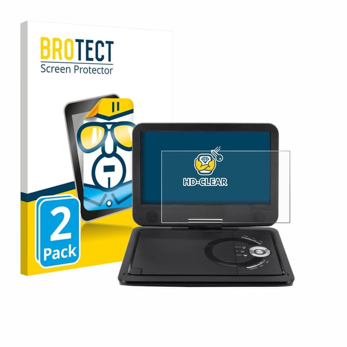 BROTECT - Screenprotector voor Soundmaster PDB1910SW DVD Player - Folie Beschermfolie transparant 2 Stuks