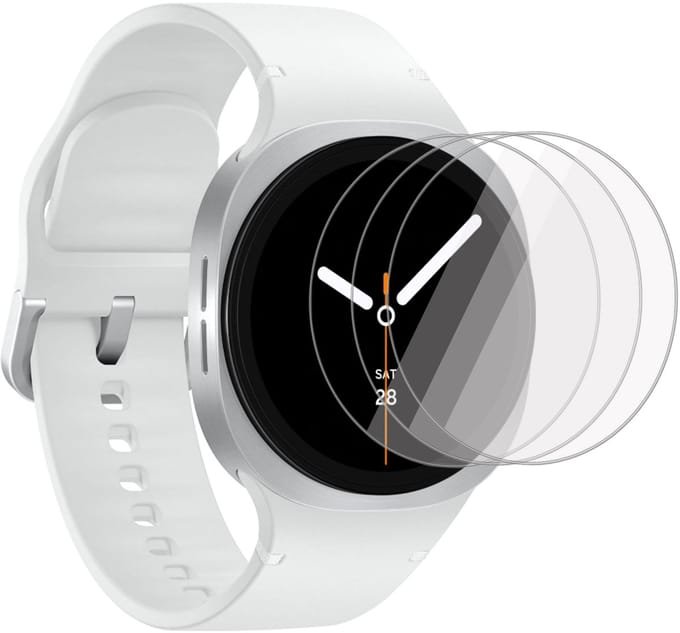 ChiGuard Screenprotector 3x geschikt voor Samsung Galaxy Watch 8 44mm Screenprotector - Beschermglas - Curved - GuardCover