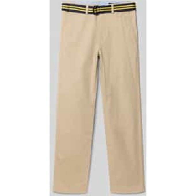 Straight fit chino met geïntegreerde riem, model 'Bedford'