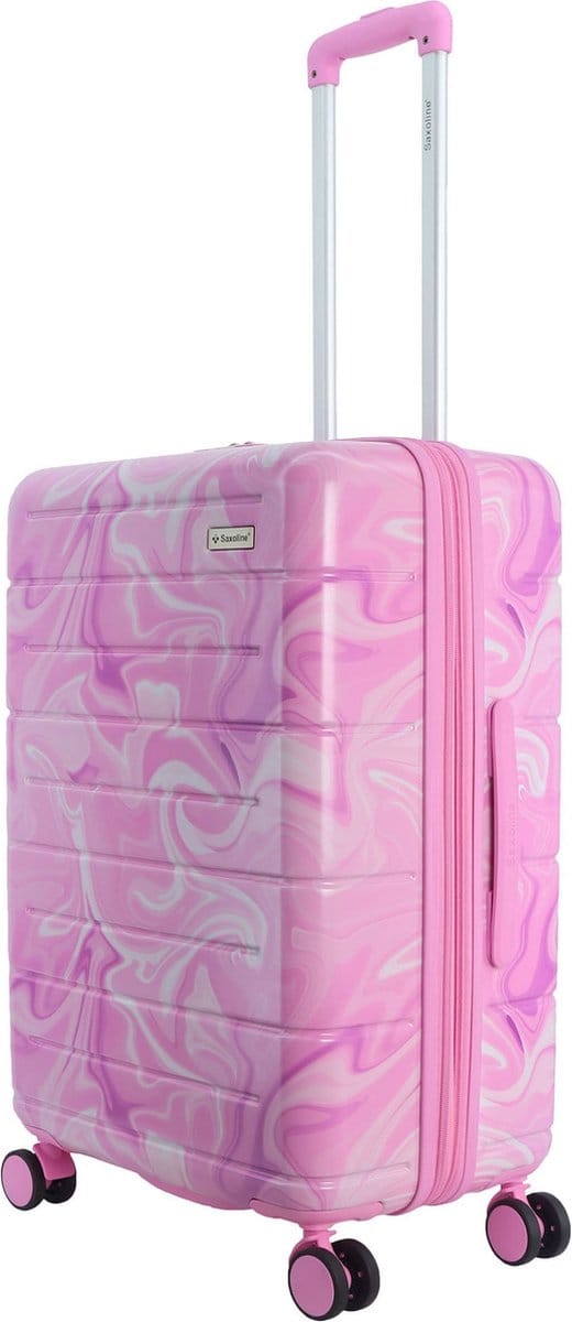 Saxoline Harde Koffer | Trolley | Reiskoffer - 67cm (Medium) - Splash Print - Bedrukt / Medium