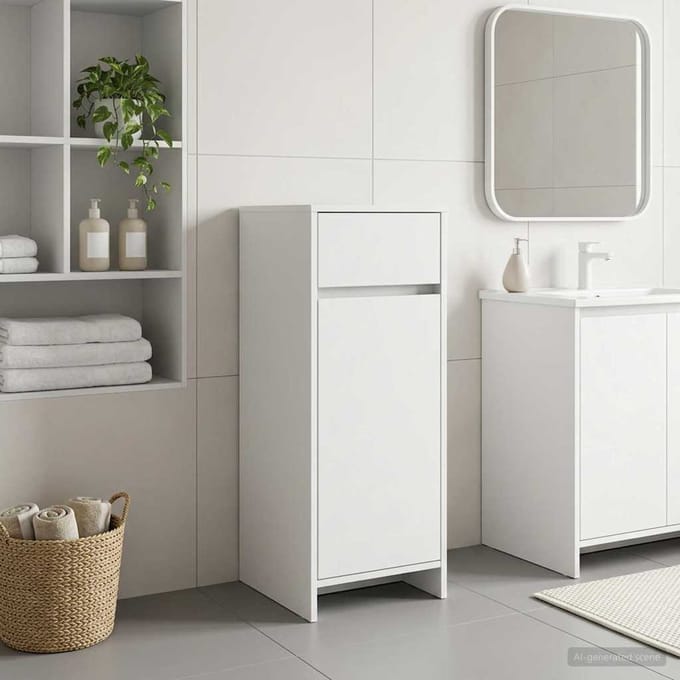 vidaXL - Badkamerkast - Wit - 35 - x - 36,5 - x - 85 - cm - Bewerkt - hout