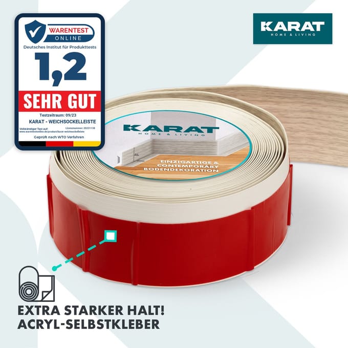 FLOORDIREKT Oslo Plint - Op maat Gezaagd & Zelfklevend - Stevig - Acryl - Eiken - 15 m