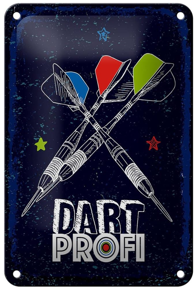 Blechschild Sportart Dart Profi Dartpfeile 12x18cm Geschenk Schild