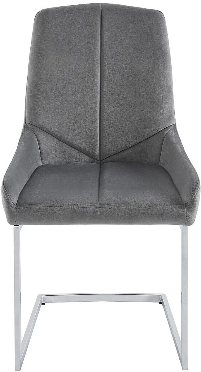 Vente-unique Set van 2 stoelen van fluweel en metaal - Grijs - BERLONA