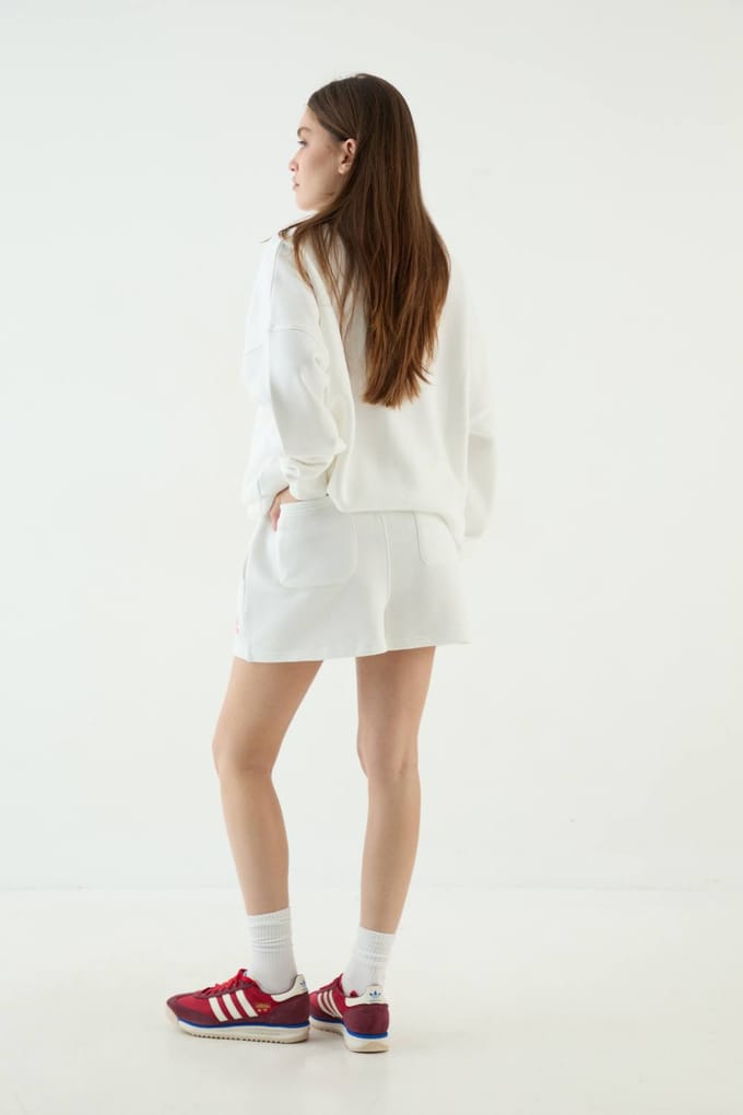 Dames Dsgn Studio Sweatshort Met Trekkoord In De Taille | Ecru | Maat: Medium