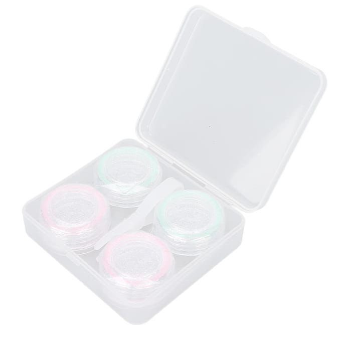 Lenzenbakje 2 stuks Sparkles Lenzenbakje Pincet Draagbaar Stofdicht Lenzen white
