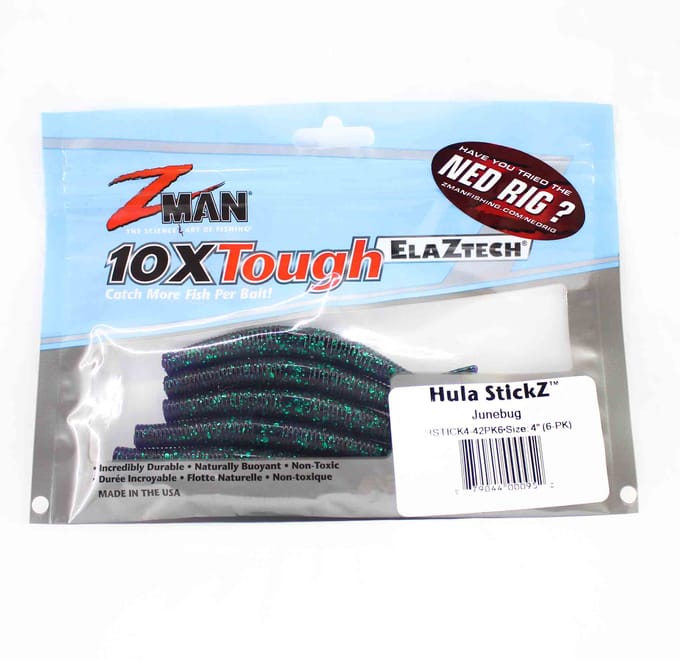 Zman Zacht kunstaas Hula Stickz 4 Inch 6/Pack Junebug (0952)