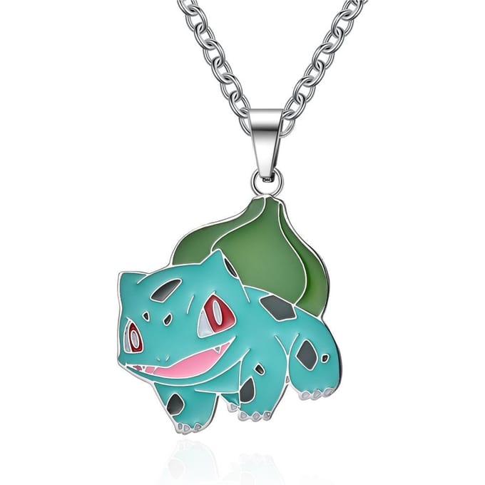 Cartoon Anime Grappig Scheve Ogen Pikachu Bulbasaur Trendy Cool Neutraal Koud Titaniumstaal blue